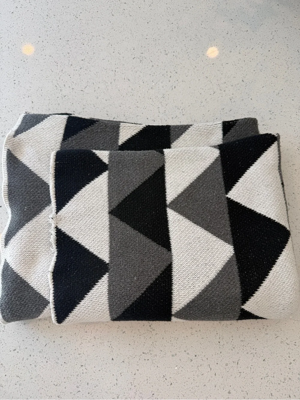 Happy Habitat Geometric Triangle Throw Blanket, Black/White/Gray Pattern